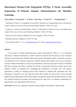 Data-based Polymer-Unit Fingerprint (PUFp): A Newly Accessible
  Expression of Polymer Organic Semiconductors for Machine Learning
