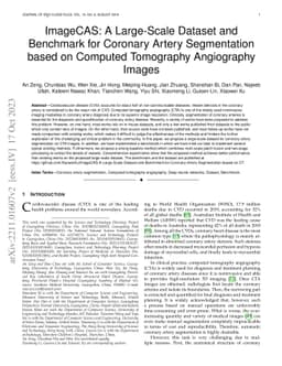 ImageCAS: A Large-Scale Dataset and Benchmark for Coronary Artery
  Segmentation based on Computed Tomography Angiography Images