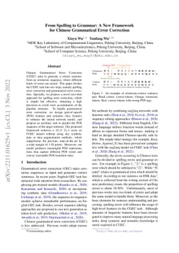 From Spelling to Grammar: A New Framework for Chinese Grammatical Error
  Correction