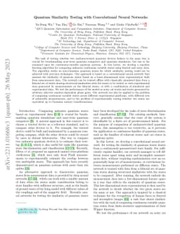 Quantum Similarity Testing with Convolutional Neural Networks