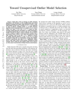 Toward Unsupervised Outlier Model Selection