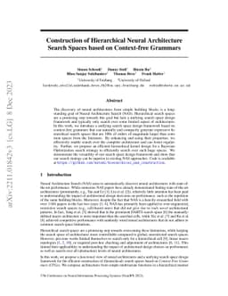 Construction of Hierarchical Neural Architecture Search Spaces based on
  Context-free Grammars