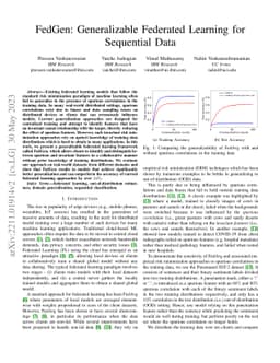 FedGen: Generalizable Federated Learning for Sequential Data