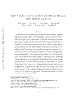 GEC: A Unified Framework for Interactive Decision Making in MDP, POMDP,
  and Beyond