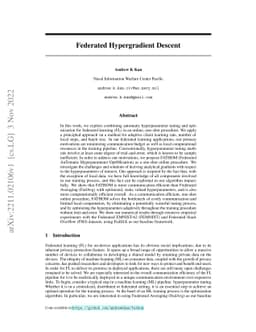 Federated Hypergradient Descent