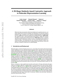 A 3D-Shape Similarity-based Contrastive Approach to Molecular
  Representation Learning