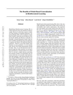 The Benefits of Model-Based Generalization in Reinforcement Learning