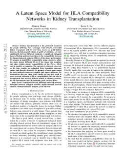A Latent Space Model for HLA Compatibility Networks in Kidney
  Transplantation