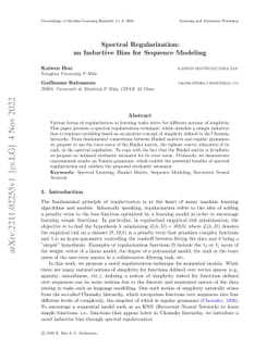 Spectral Regularization: an Inductive Bias for Sequence Modeling