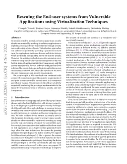 Rescuing the End-user systems from Vulnerable Applications using
  Virtualization Techniques