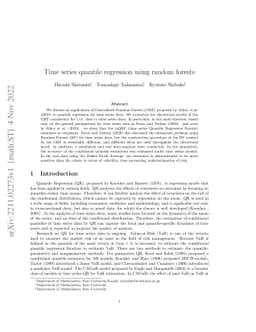 Time series quantile regression using random forests