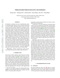 Wireless Deep Speech Semantic Transmission