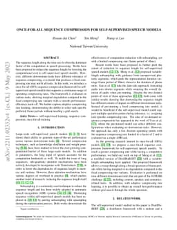 Once-for-All Sequence Compression for Self-Supervised Speech Models