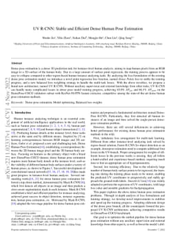 UV R-CNN: Stable and Efficient Dense Human Pose Estimation