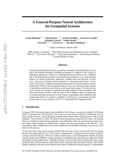 A General Purpose Neural Architecture for Geospatial Systems
