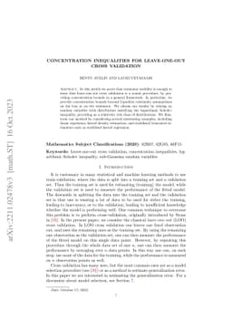 Concentration inequalities for leave-one-out cross validation