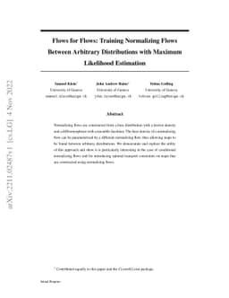Flows for Flows: Training Normalizing Flows Between Arbitrary
  Distributions with Maximum Likelihood Estimation