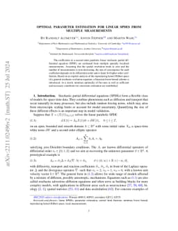 Optimal parameter estimation for linear SPDEs from multiple measurements