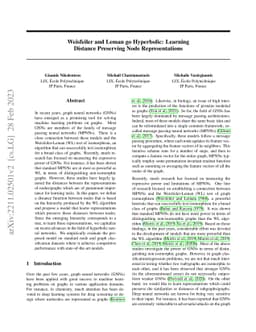Weisfeiler and Leman go Hyperbolic: Learning Distance Preserving Node
  Representations