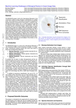 Machine Learning Challenges of Biological Factors in Insect Image Data