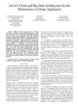 An IoT Cloud and Big Data Architecture for the Maintenance of Home
  Appliances