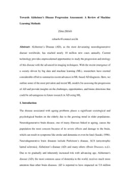 Towards Alzheimer's Disease Progression Assessment: A Review of Machine
  Learning Methods