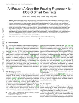 AntFuzzer: A Grey-Box Fuzzing Framework for EOSIO Smart Contracts