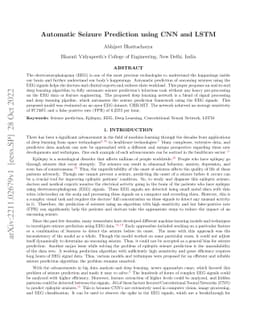 Automatic Seizure Prediction using CNN and LSTM
