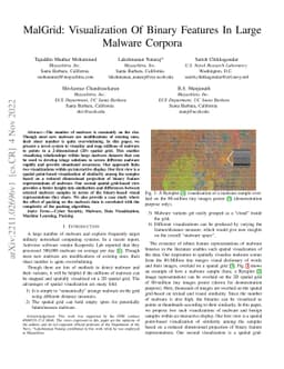 MalGrid: Visualization Of Binary Features In Large Malware Corpora