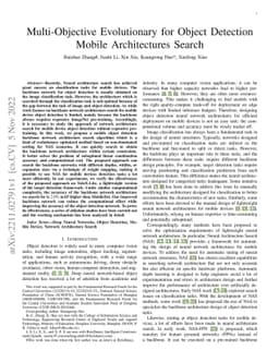 Multi-Objective Evolutionary for Object Detection Mobile Architectures
  Search