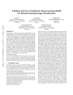 A Robust and Low Complexity Deep Learning Model for Remote Sensing Image
  Classification