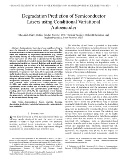 Degradation Prediction of Semiconductor Lasers using Conditional
  Variational Autoencoder