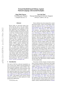 Textual Manifold-based Defense Against Natural Language Adversarial
  Examples