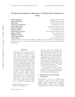Predicting Treatment Adherence of Tuberculosis Patients at Scale
