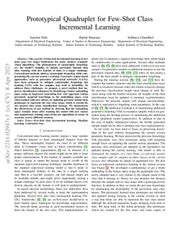 Prototypical quadruplet for few-shot class incremental learning