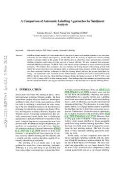 A Comparison of Automatic Labelling Approaches for Sentiment Analysis