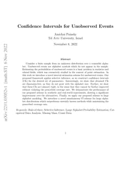 Confidence Intervals for Unobserved Events