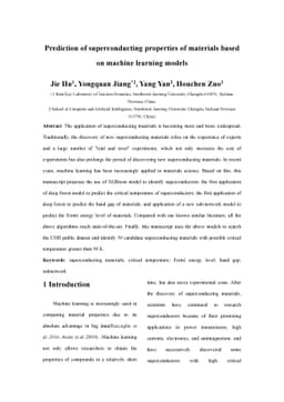 Prediction of superconducting properties of materials based on machine
  learning models