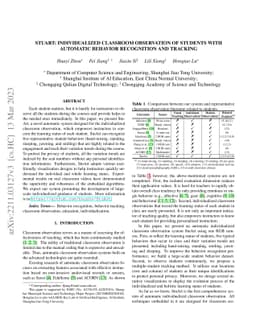 StuArt: Individualized Classroom Observation of Students with Automatic
  Behavior Recognition and Tracking