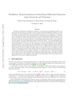 WeakIdent: Weak formulation for Identifying Differential Equations using
  Narrow-fit and Trimming