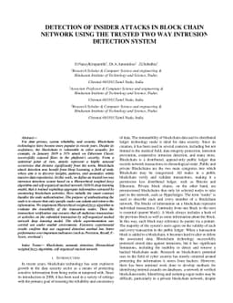 Detection Of Insider Attacks In Block Chain Network Using The Trusted
  Two Way Intrusion Detection System