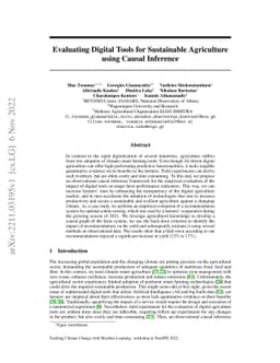 Evaluating Digital Tools for Sustainable Agriculture using Causal
  Inference