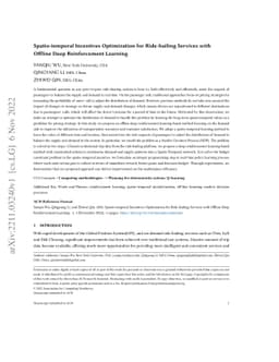 Spatio-temporal Incentives Optimization for Ride-hailing Services with
  Offline Deep Reinforcement Learning