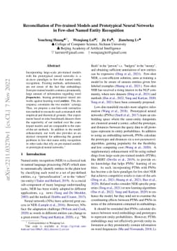 Reconciliation of Pre-trained Models and Prototypical Neural Networks in
  Few-shot Named Entity Recognition