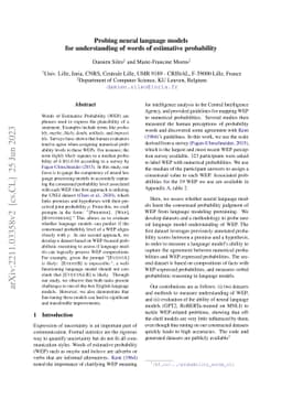 Probing neural language models for understanding of words of estimative
  probability