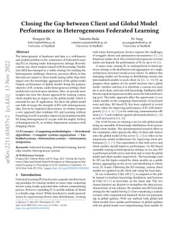 Closing the Gap between Client and Global Model Performance in
  Heterogeneous Federated Learning