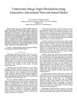 Underwater Image Super-Resolution using Generative Adversarial
  Network-based Model
