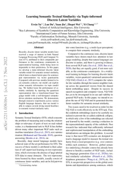 Learning Semantic Textual Similarity via Topic-informed Discrete Latent
  Variables