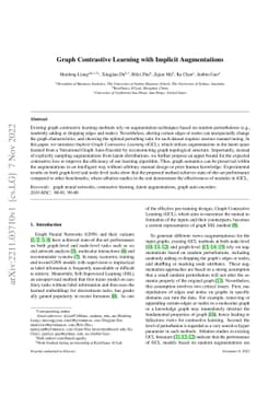 Graph Contrastive Learning with Implicit Augmentations