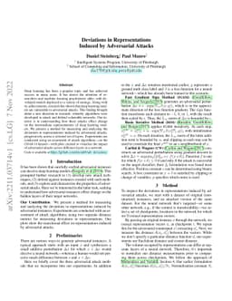 Deviations in Representations Induced by Adversarial Attacks